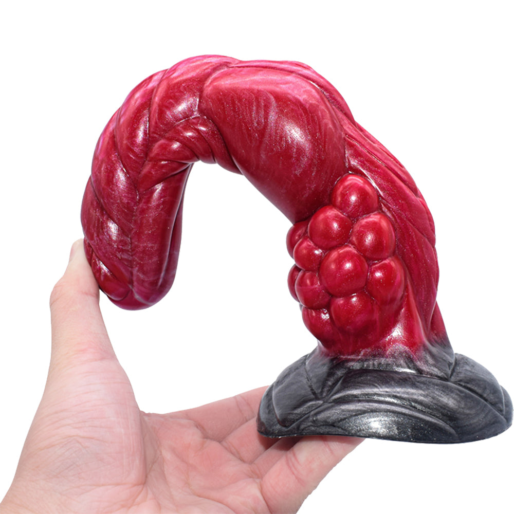 FAAK N5010 Aula 9.5" Alien Design Platinum Liquid Silicone Anal Plug Dildo