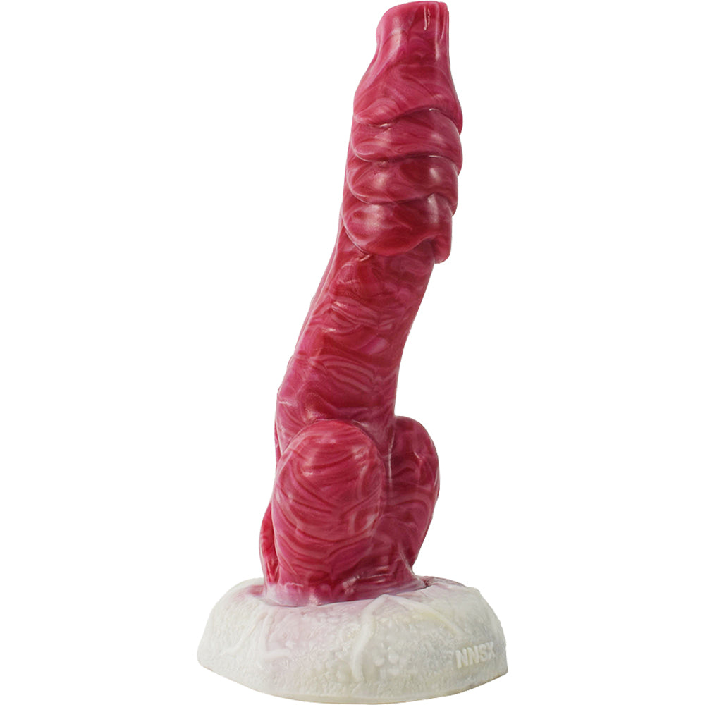 FAAK N5027 Aula 8" Demon Wolf Platinum Liquid Silicone Anal Plug Dildo