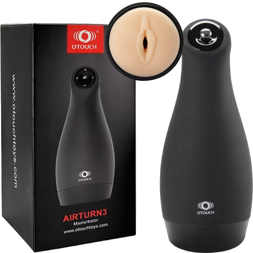 Otouch Airturn 3 Suction Masturbator Vibrating Pocket Pussy Male Sucker Sex Toy