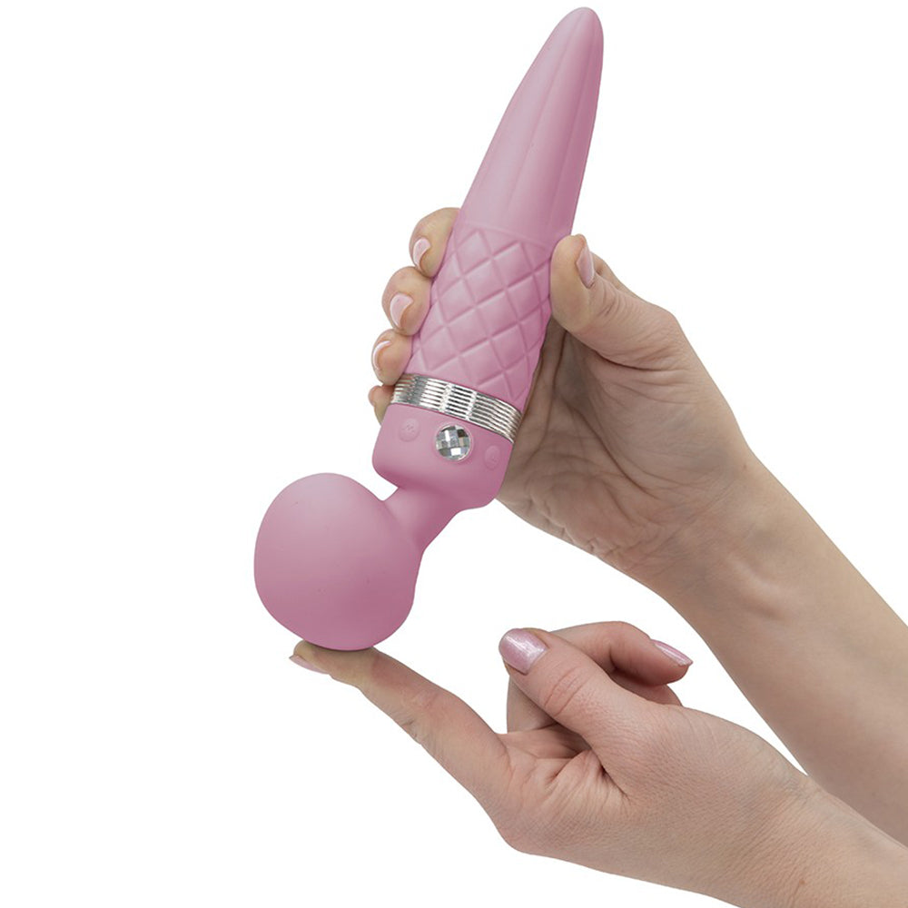 Pillow Talk Sultry Double Ended Rotating Shaft Vibrator Clitoral Stimulator Pink