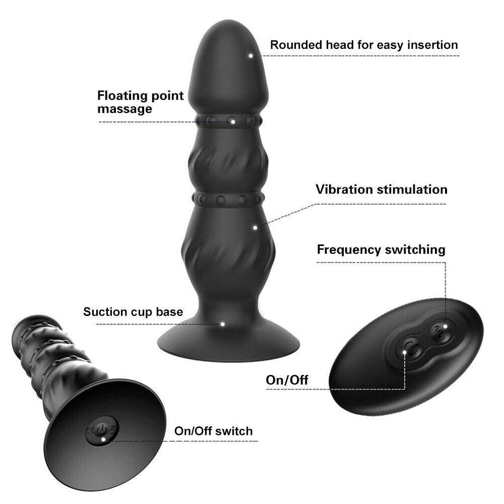 Roger Vibrating Anal Plug Prostate Massager Remote Control Butt Vibrator