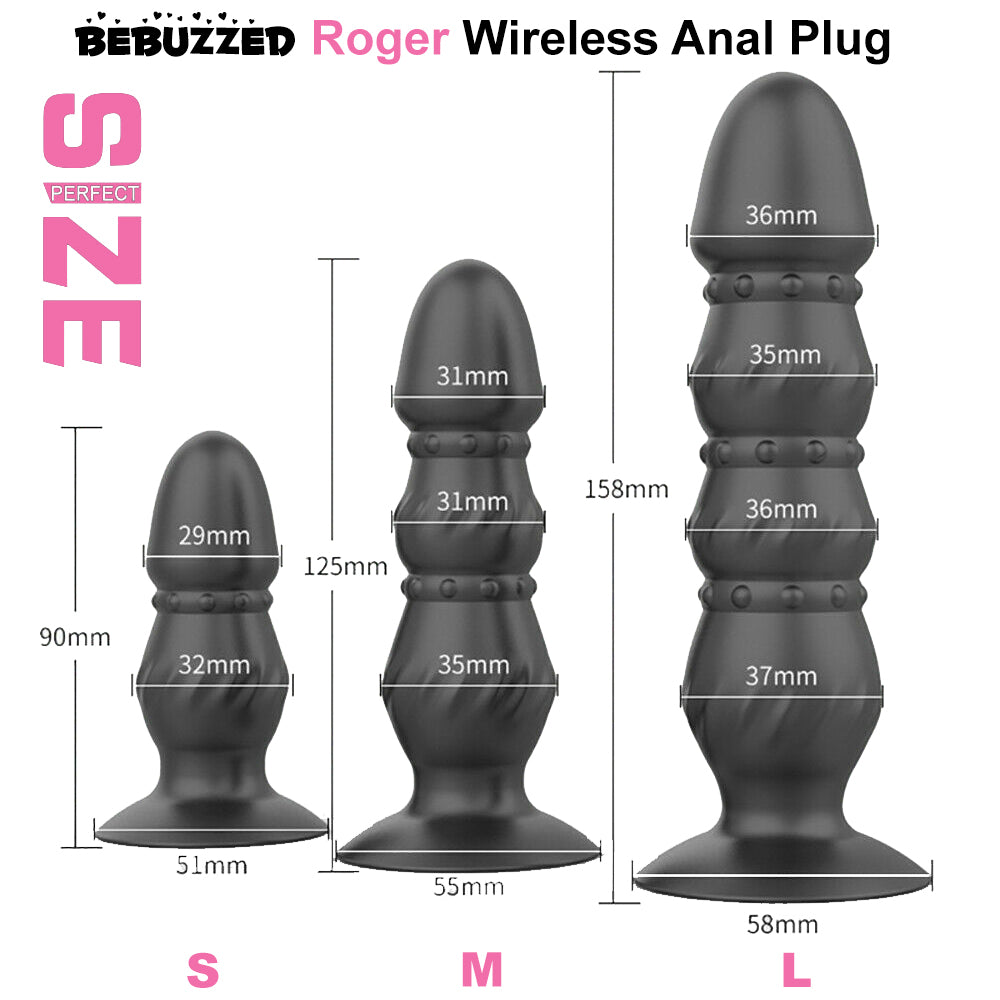 Roger Vibrating Anal Plug Prostate Massager Remote Control Butt Vibrator