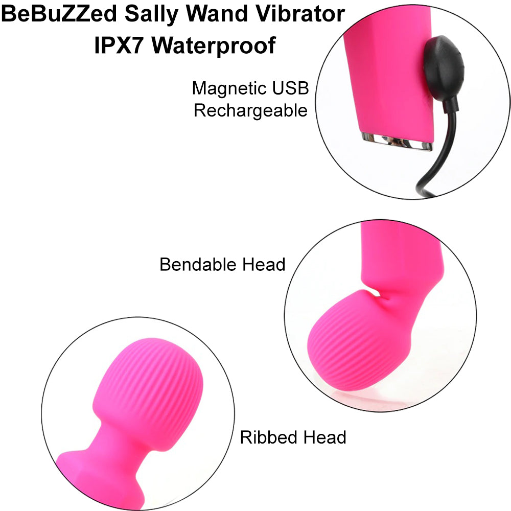 BeBuZZed Sally Massage Wand USB Rechargeable Vibrator Black