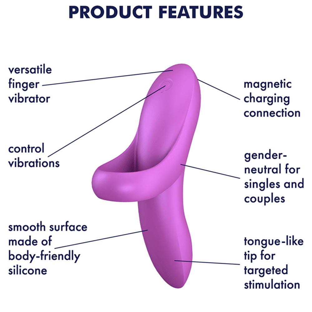 Satisfyer Finger Vibrator Clitoris Stimulator Rechargeable Couples Adult Sex Toy