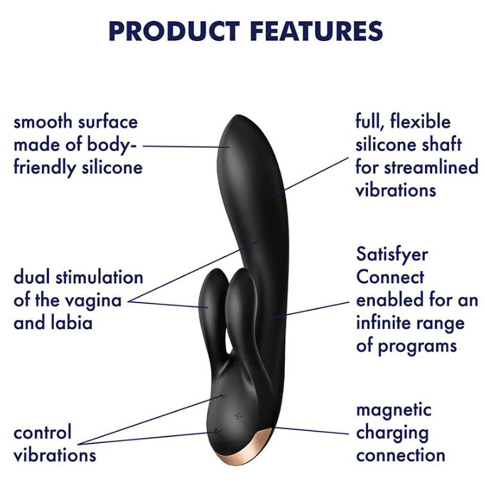 Satisfyer Double Flex APP Control G-Spot Rabbit Vibrator Clitoral USB Sex Toy