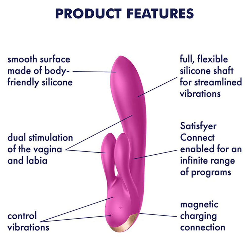 Satisfyer Double Flex APP Control G-Spot Rabbit Vibrator Clitoral USB Sex Toy