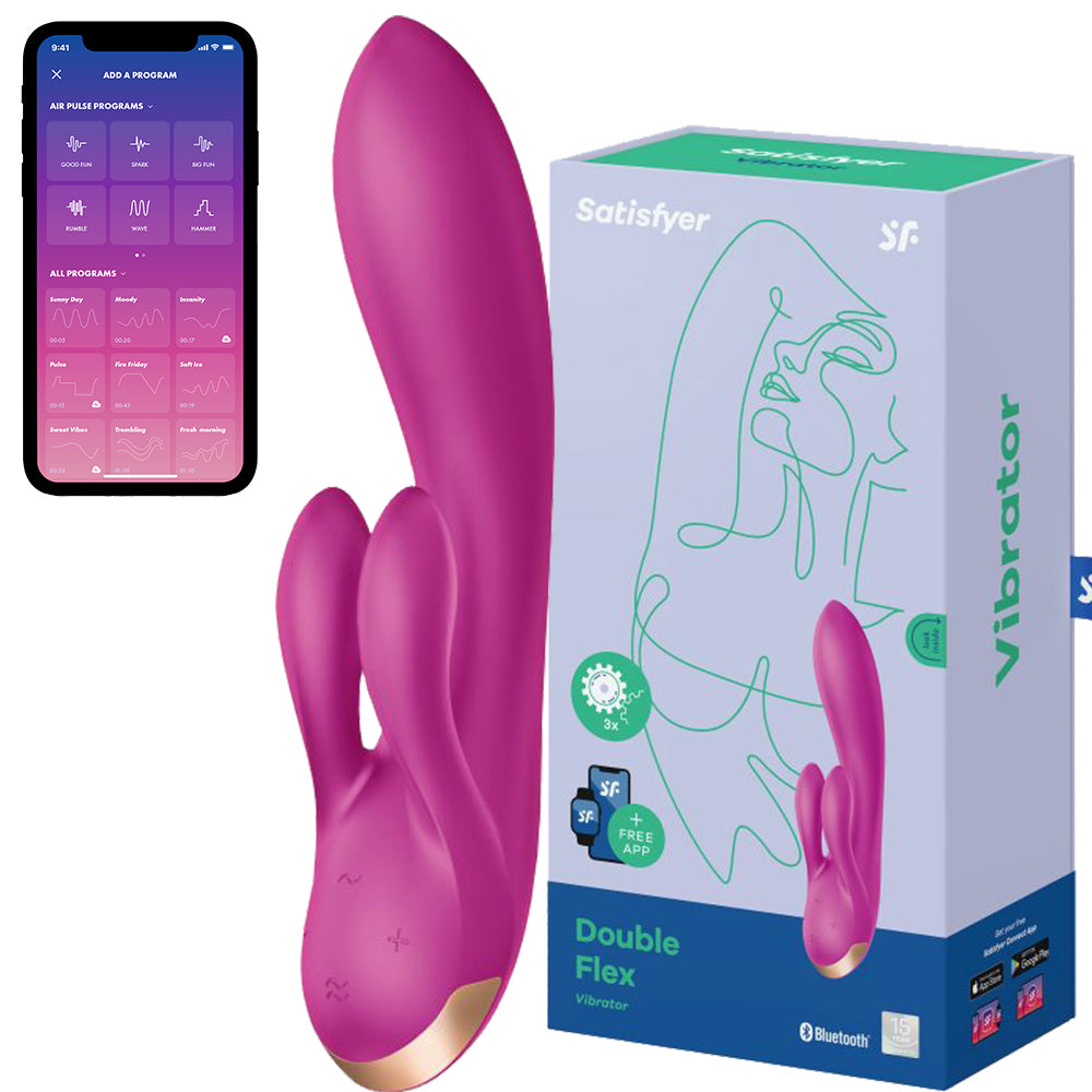 Satisfyer Double Flex APP Control G-Spot Rabbit Vibrator Clitoral USB Sex Toy