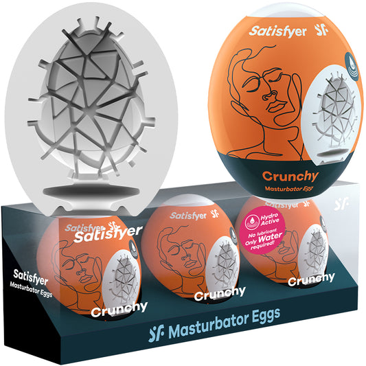 Satisfyer Masturbator Eggs - Crunchy 3 Pack Male 3D Stroker