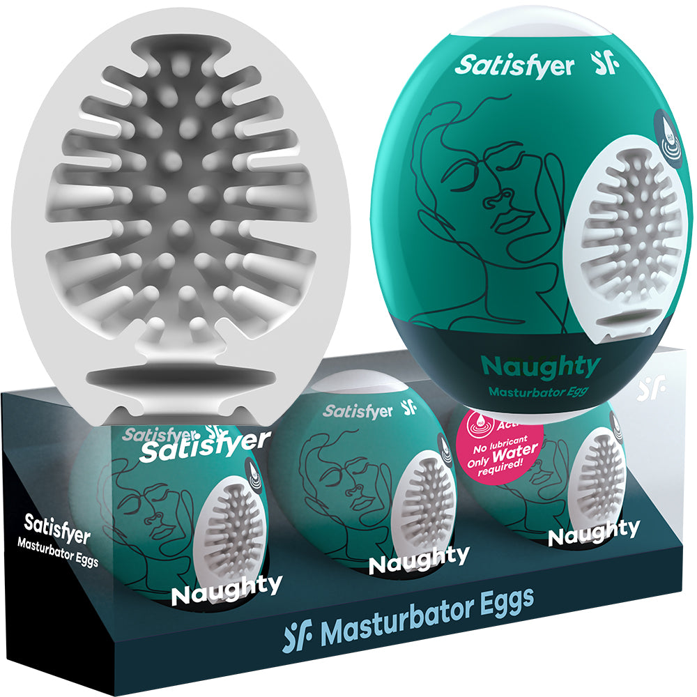 Satisfyer Masturbator Eggs - Naughty 3 Pack Male 3D Stroker