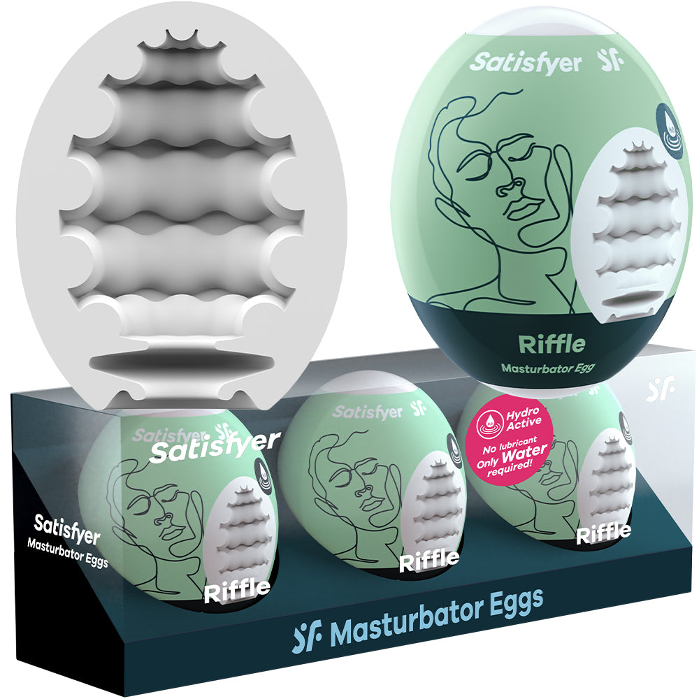 Satisfyer Masturbator Eggs - Riffle 3 Pack Male 3D Stroker