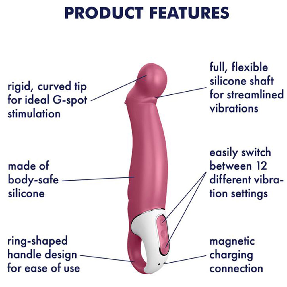 Satisfyer Petting Hippo Vibrator 8.9" Prostate Anal Rechargeable Sex Toy