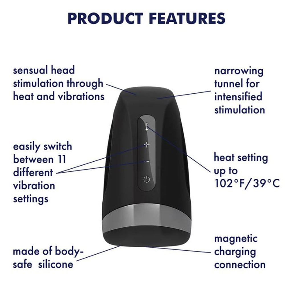 Satisfyer Men Heat Vibration Male Masturbator Pocket Pussy USB Rechargeable