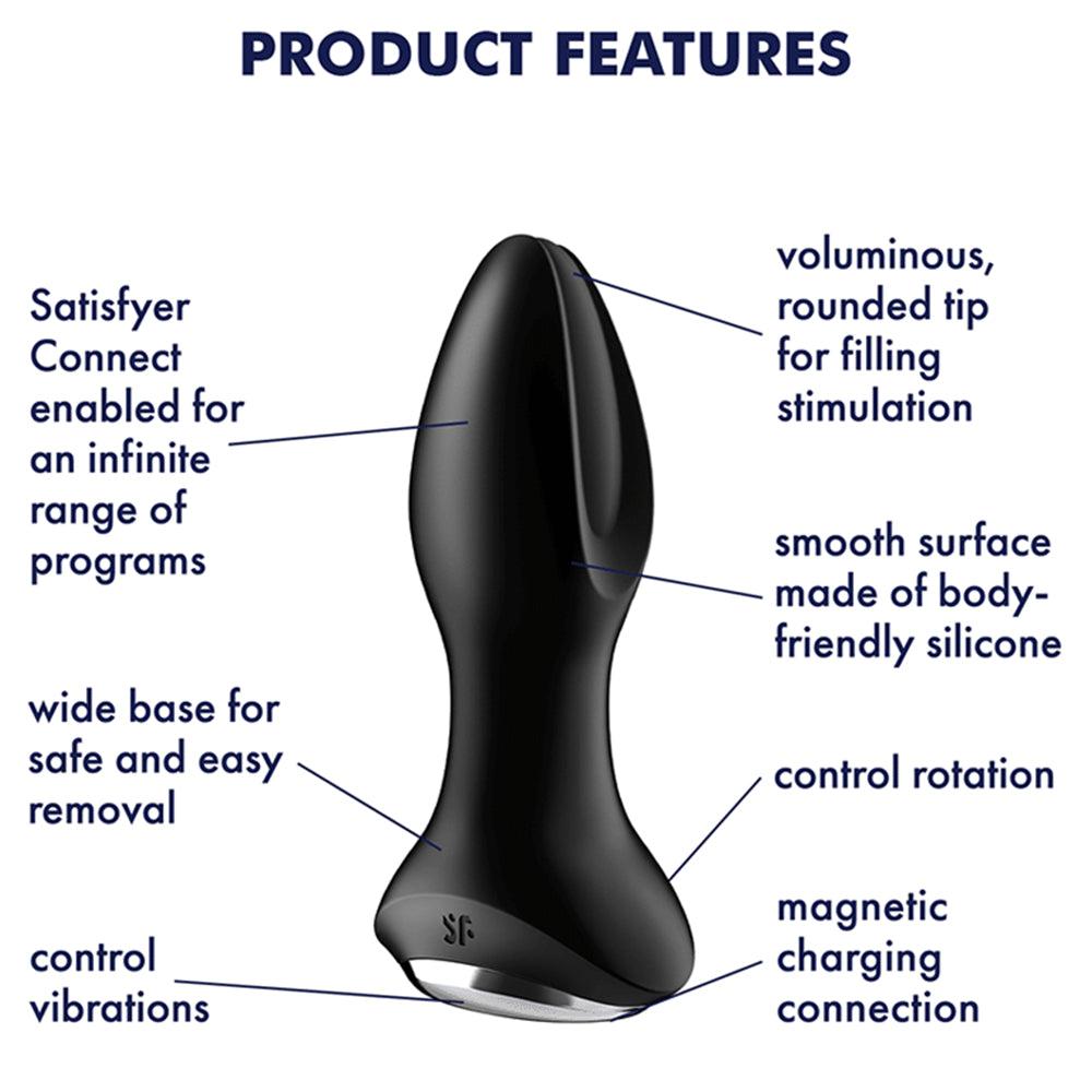 Satisfyer Rotator 1 2 Anal Plug Rotating Vibrating Butt Vibrator APP Sex Toy New