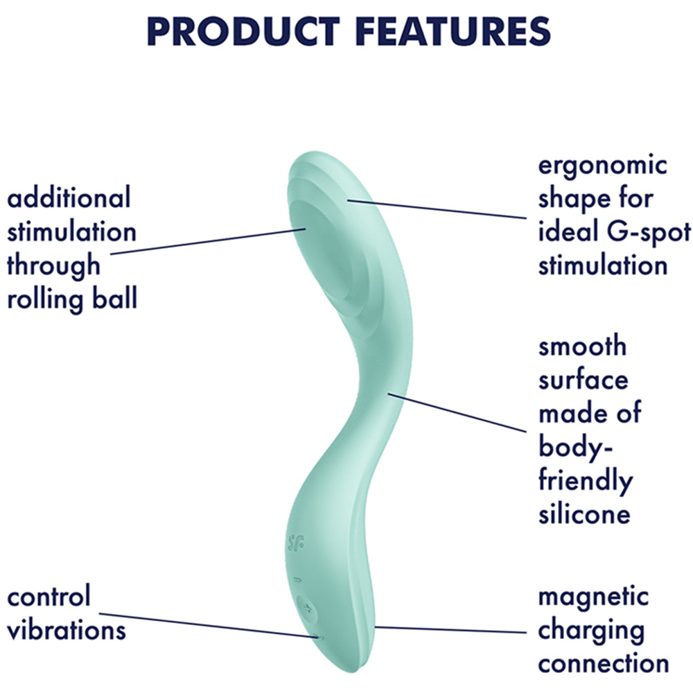 Satisfyer Rrrolling Pleasure G Spot Vibrator Rolling Bead Stimulator Teal