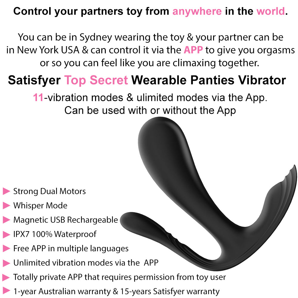 Satisfyer Top Secret+ Wearable Vibrator App Control Panties Couples Toy