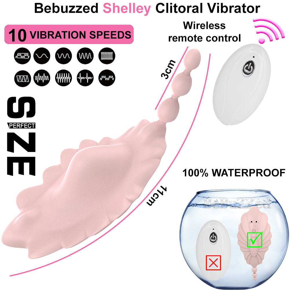 BeBuzzed Shelly Wearable Panty Vibrator Remote Controlled USB Rechargeable Pink