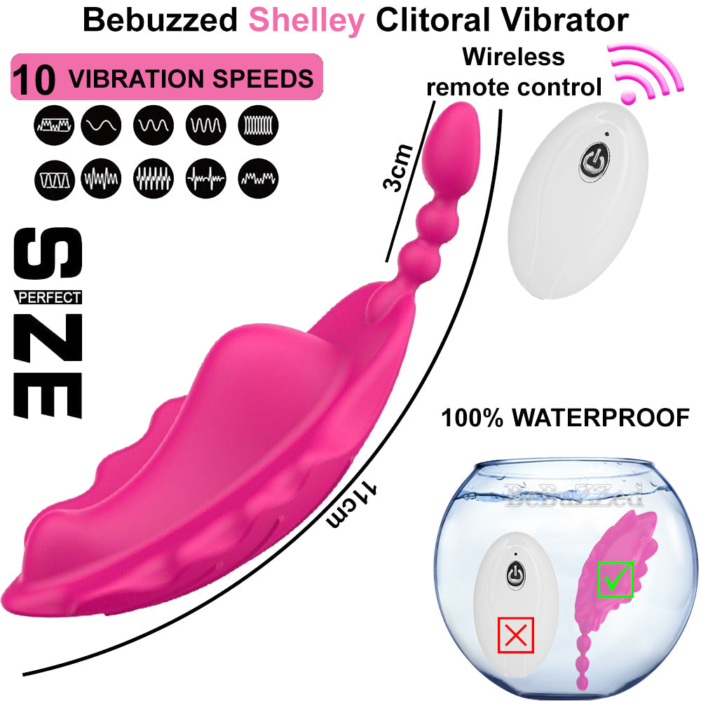 BeBuzzed Shelly Wearable Panty Vibrator Remote Controlled USB Rechargeable Rose