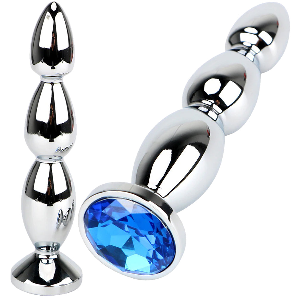 Lulu Anal Stud Plug Crystal Jewel Butt Stainless Steel Metal BDSM Larg   mojozau