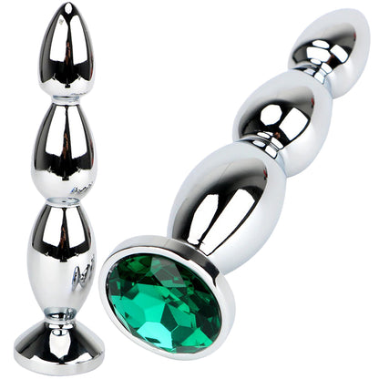 Lulu Anal Stud Plug Crystal Jewel Butt Stainless Steel Metal BDSM Large Sex Toy