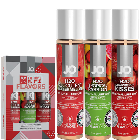 3-Pack System JO Tri Me Flavors H2O Personal Lubricant Oral Sex Flavoured Lube