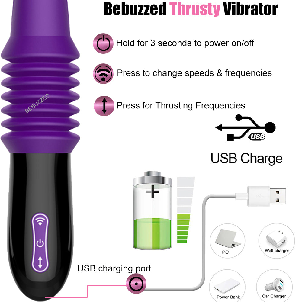 Thrusting Sex Machine Telescopic Automatic Dildo Vibrator Suction Cup Sex Toy