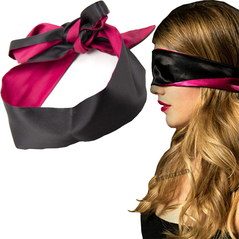 Bebuzzed BDSM Eye Mask Blindfold Dual Coloured Black & Pink
