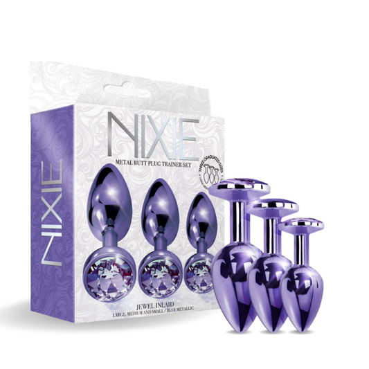 NIXIE Metal Butt Plug Trainer Set Metallic Purple