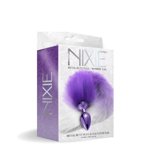 NIXIE Metal Butt Plug With Tail Metallic Purple
