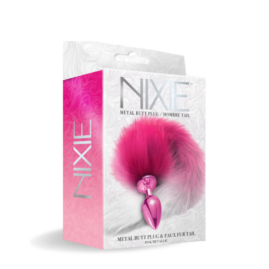NIXIE Metal Butt Plug With Tail Metallic Pink