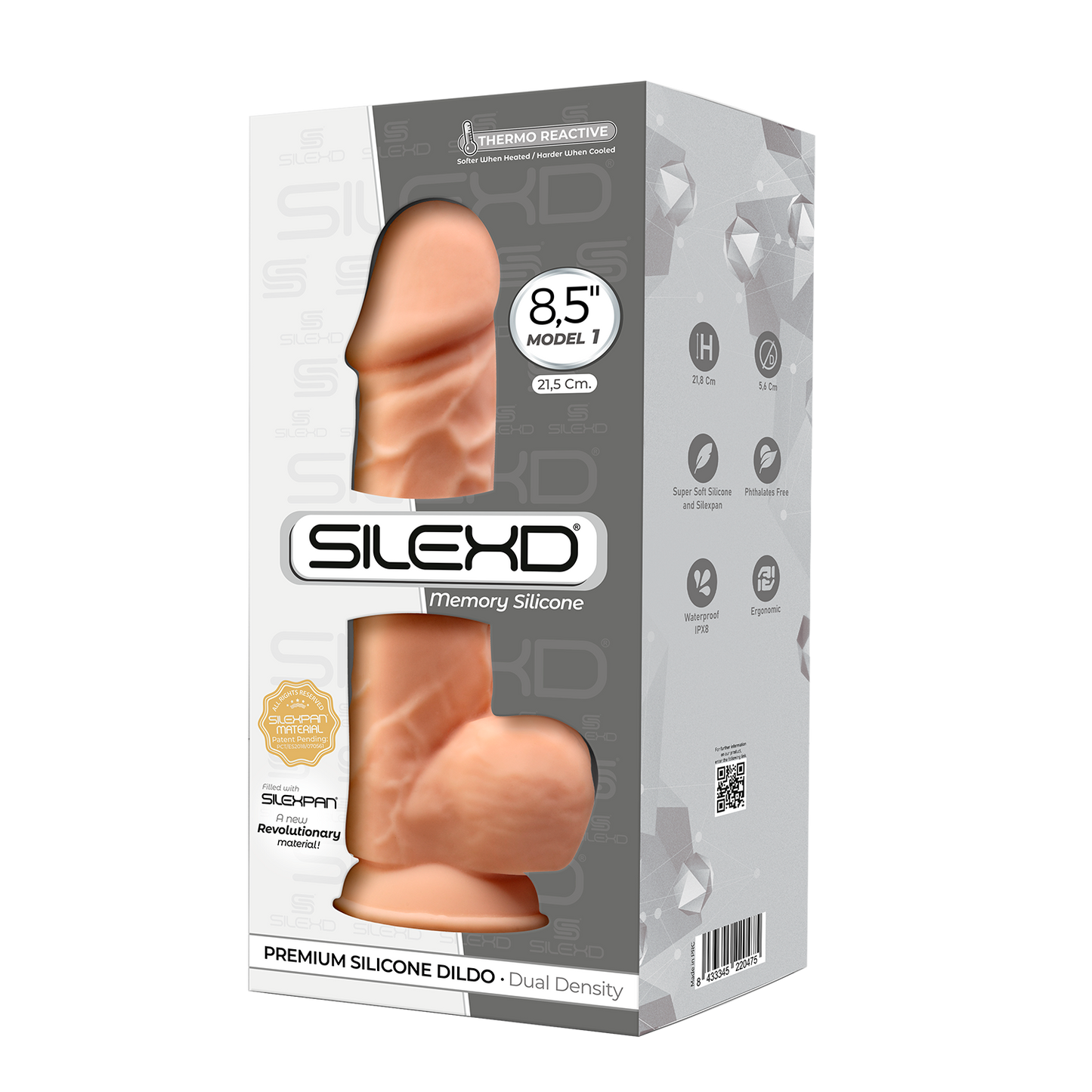 SILEXD MODEL 1 FLESH 8.5" Realistic Silicone Dildo Balls Suction Cup