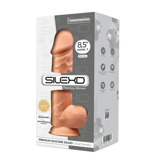 SILEXD MODEL 1 FLESH 8.5" Realistic Silicone Dildo Balls Suction Cup