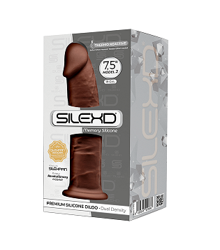 Silexd 7.5" Model 2 Realistic Silicone Dildo Suction Cup Brown