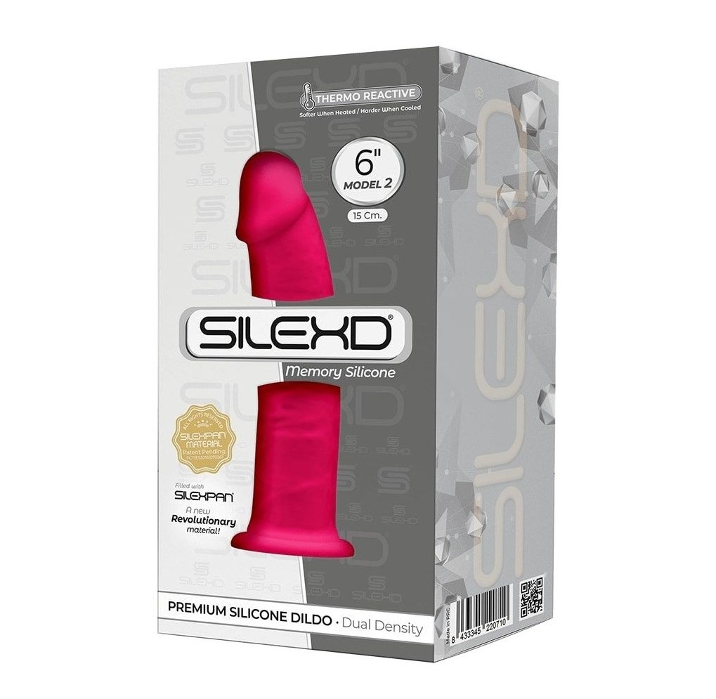 SILEXD MODEL 2 Realistic 6"Silicone Dildo Suction Cup PINK