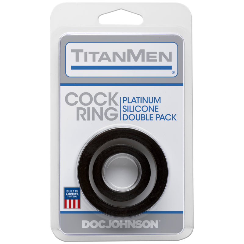 Silicone Cock Rings Double Pack Black