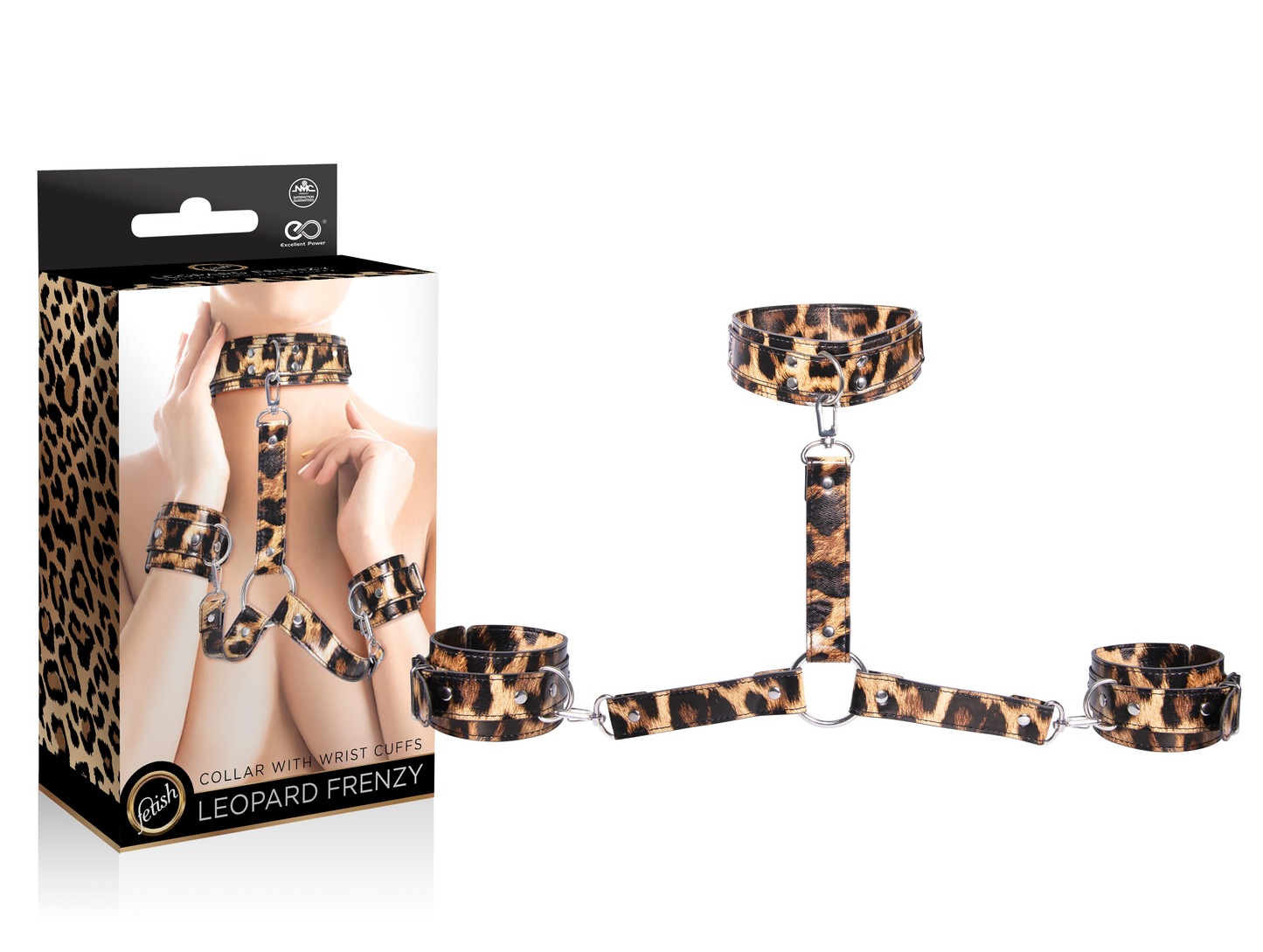 LEOPARD FRENZY COLLAR WITH HAND CUFFS