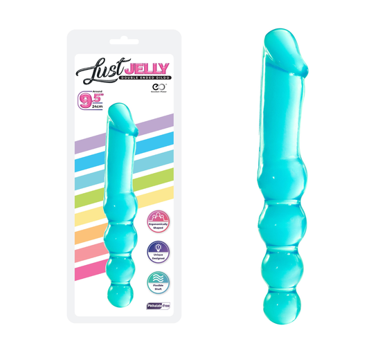 LUST JELLY 9.5 DOUBLE DONG - BLUE