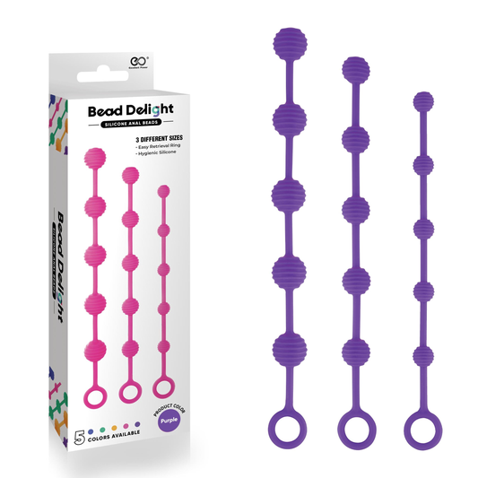 BEAD DELIGHT SILICONE ANAL BEAD KIT- PURPLE
