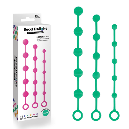 BEAD DELIGHT SILICONE ANAL BEAD KIT- GREEN