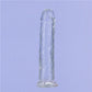 BMS Addiction Crystal Straight 7" Dildo & Power Bullet Vibrator Dong Sex Toy
