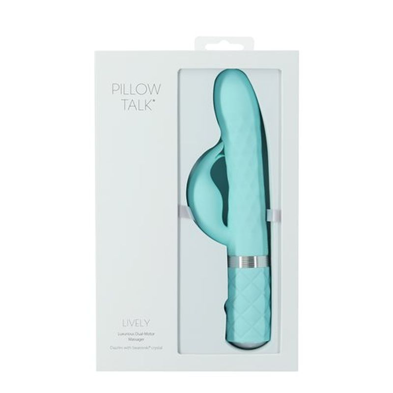 Pillow Talk Lively Rotating Shaft G Spot Rabbit Vibrator Teal