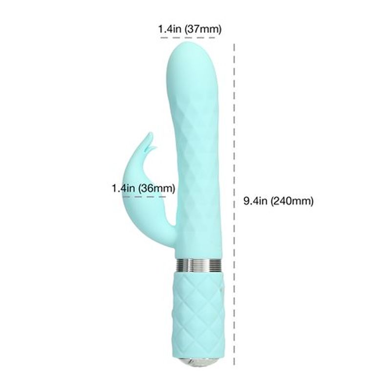 Pillow Talk Lively Rotating Shaft G Spot Rabbit Vibrator Teal