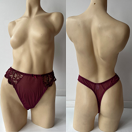 Burgundy Lace G-String Medium 20pc Bag