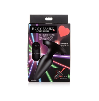 BOOTY SPARKS 28X Laser Heart Silicone Anal Plug with Remote â Medium