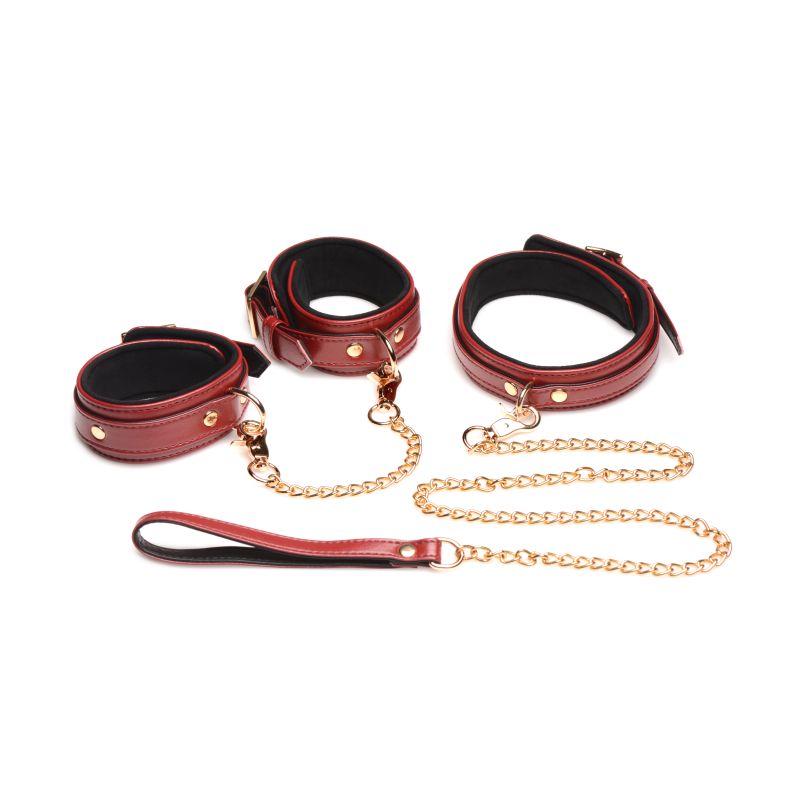 6 Pc Bondage Set Burgundy