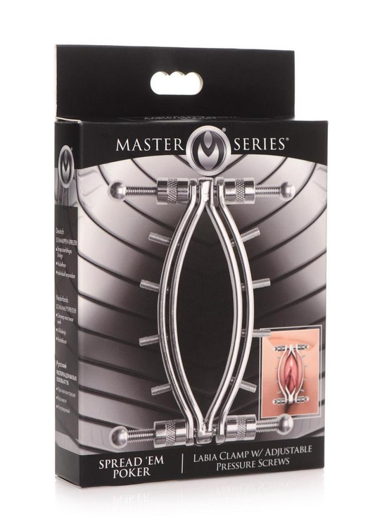 Master Series Spread 'Em Poker Labia Clamp with Adjustable Pressure Sc...