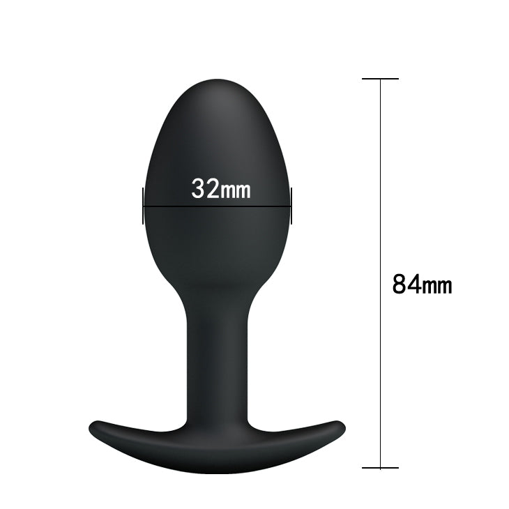 Silicone Anal Ball Butt Plug 3.34" x 1.25" Black