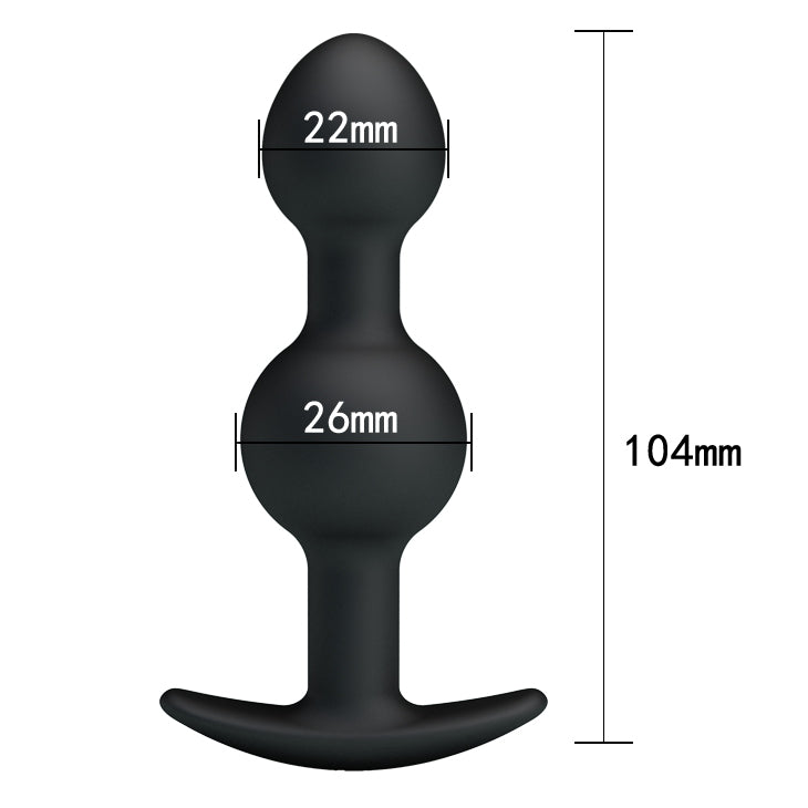 Silicone Anal Ball Butt Plug 4.05" x 1.02" Black