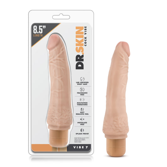 8.5" Blush Dr Skin Cock Vibe 7 Vibrating Realistic Dildo Vibrator Dong Sex Toy