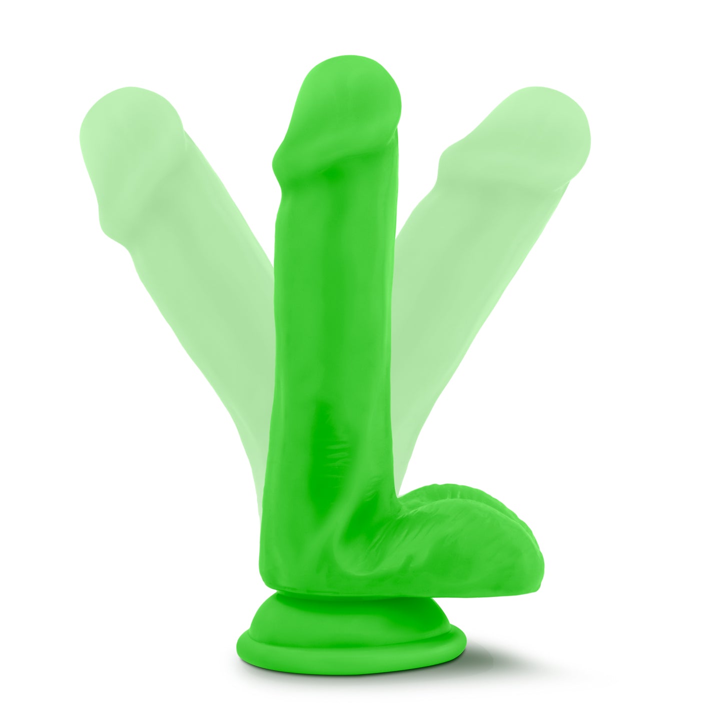 Blush Neo Dual Density Cock Balls 6" Dildo Realistic Dong Sex Toy Neon Green