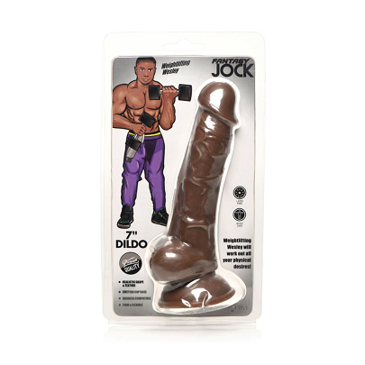 JOCK Weightlifting Wesley 7" dildo with balls - Dark